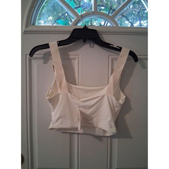 Tiger Mist Kailey Crop Top White Small Silver Accents NWT Nordstrom - Picture 6 of 9